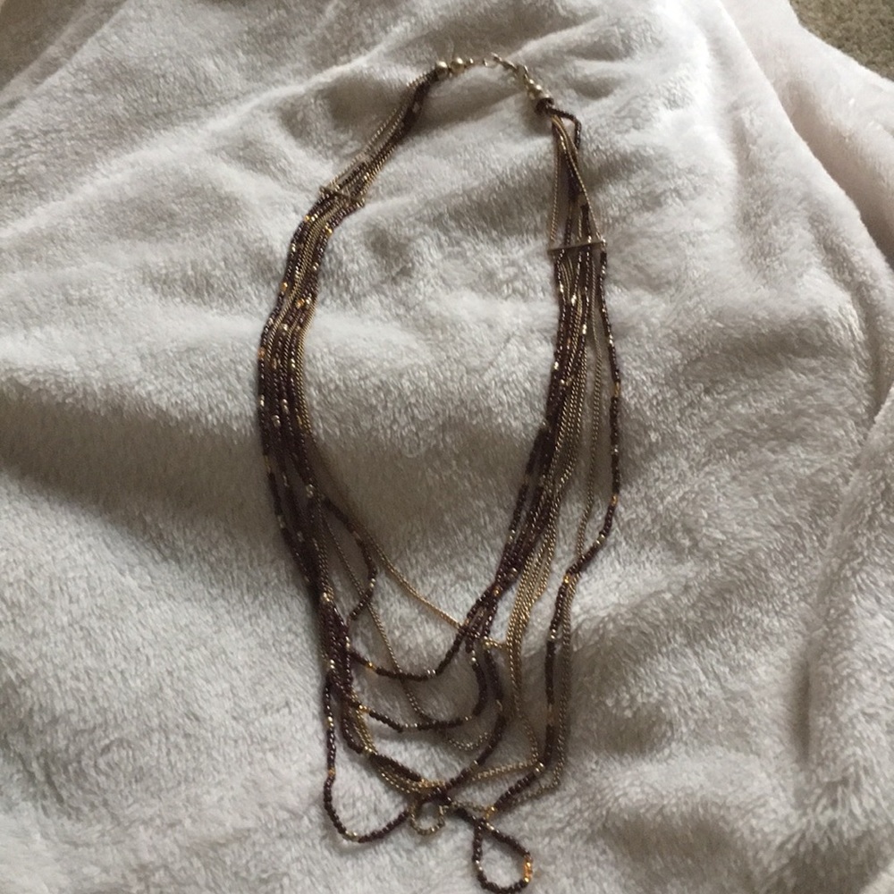 Gold multi strand necklace